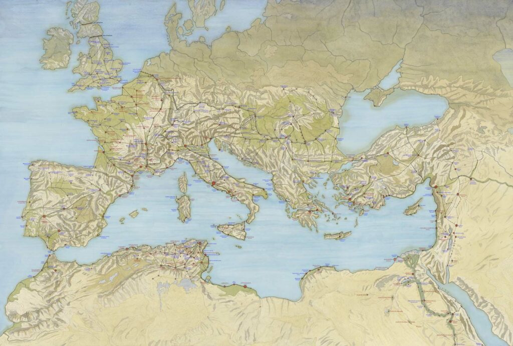 Dessin - Carte muette : l'Empire romain