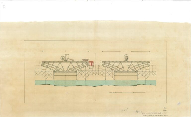 Dessin - Pont de Trajan sur le Danube