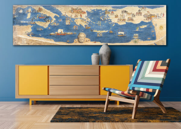 GRAND FORMAT - Carte iconique de la guerre de Troie