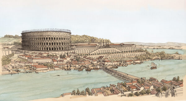 Lugdunum (Lyon), le quartier de Condate (la Croix-Rousse), vu depuis le palais du Gouverneur