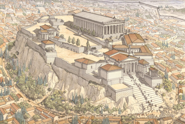Athenae (Athènes), l’Acropole au Ve siècle avant Jésus-Christ