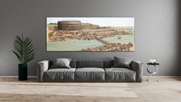 GRAND FORMAT - Lugdunum (Lyon), le quartier de Condate (la Croix-Rousse), vu depuis le palais du Gouverneur